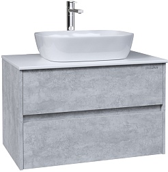 Grossman Мебель для ванной Эдванс 80 GR-3020 подвесная цемент светлый – фотография-4